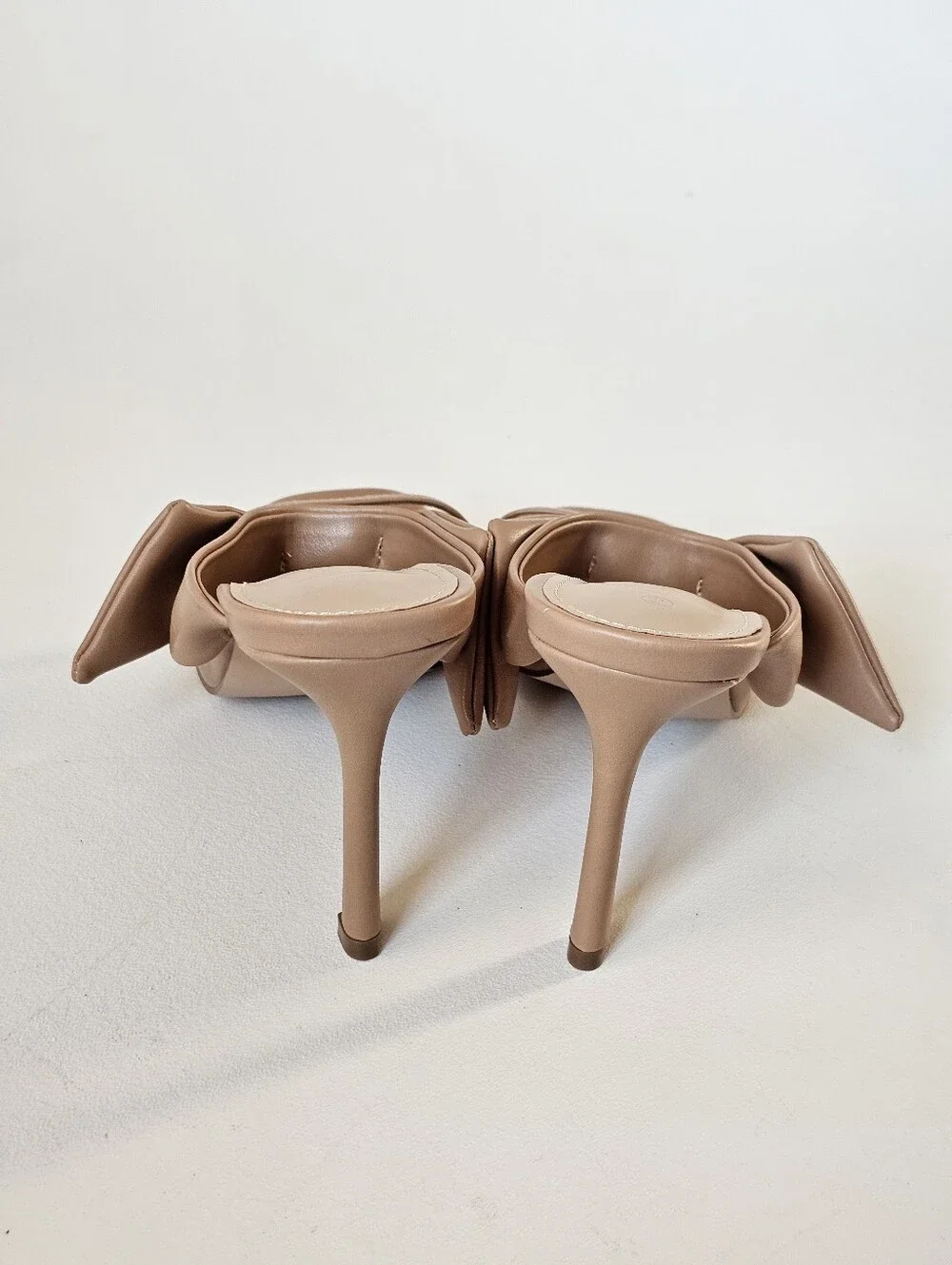 Laicigo Women's Nude Square Toe Knot Stiletto Mule Heels Size 10 NIB